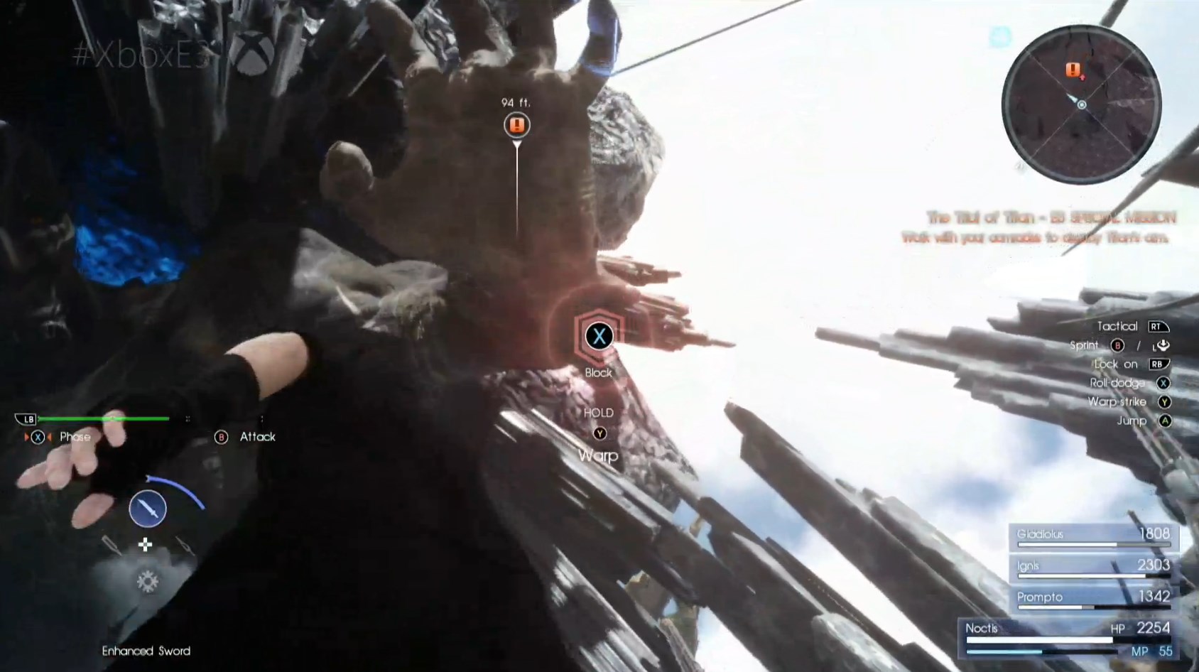 Final Fantasy XV Titan Boss Gameplay @ Microsoft E3 Event
