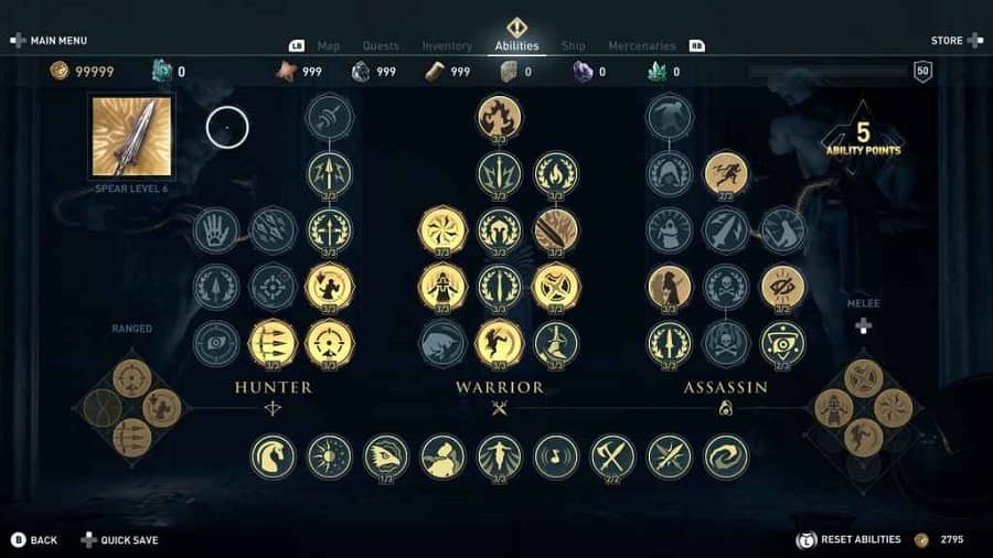 Assassin's Creed Odyssey skill tree