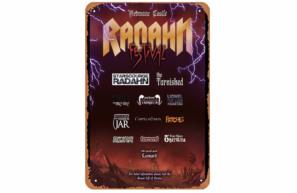 Elden Ring Radahn Festival poster 