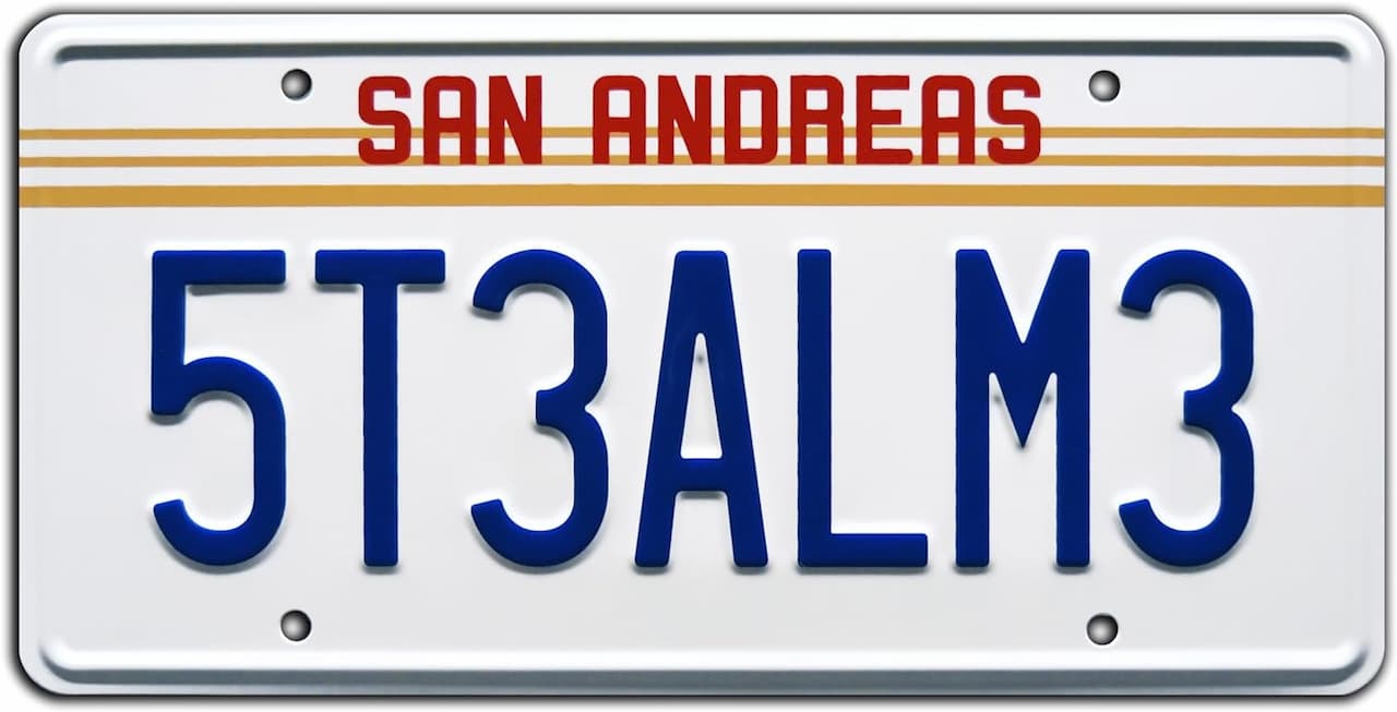 Grand Theft Auto Gift Guide - license plate