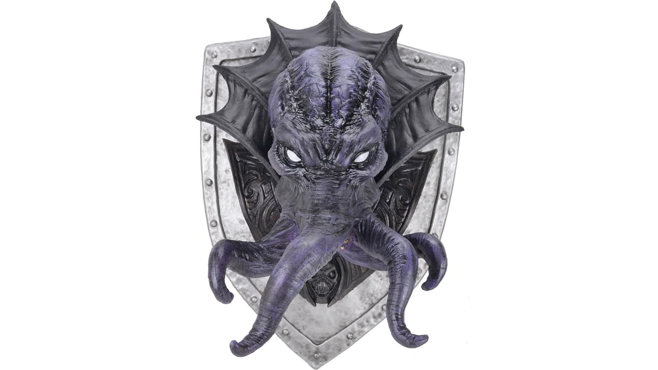 An octopus-like Mind Flayer head mounted on a plaque. 