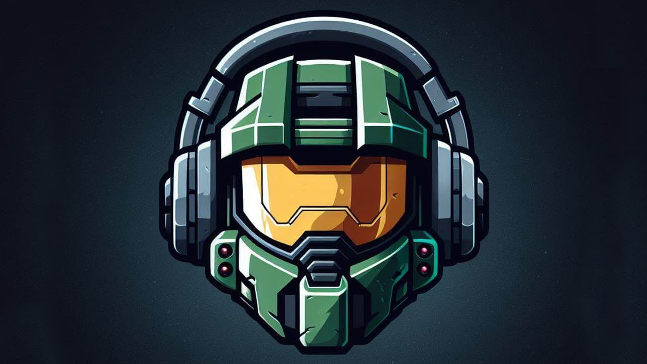 Masterchief from Halo wearing headphones