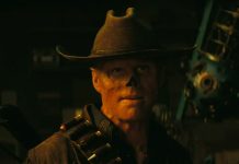 Amazon's Fallout show, with The Ghoul, a rough-skinned humanoid in a hat and cowboy outfit.