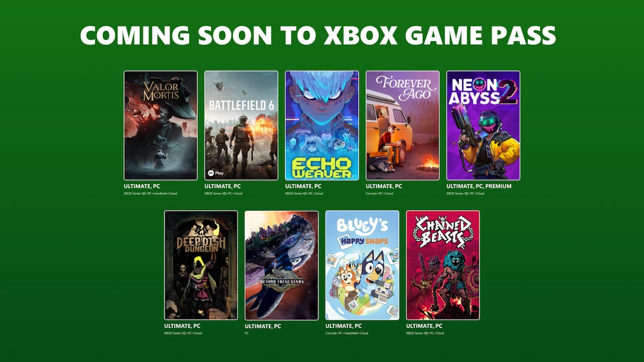 Xbox Game Pass October